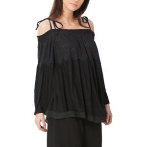 Hale Bob Tinsley Cold Shoulder Top